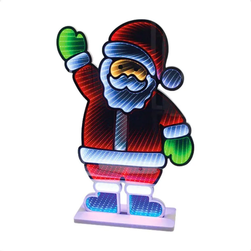 Papai Noel Iluminado Led Luz Infinita 1 Metro Bivolt Taschibra