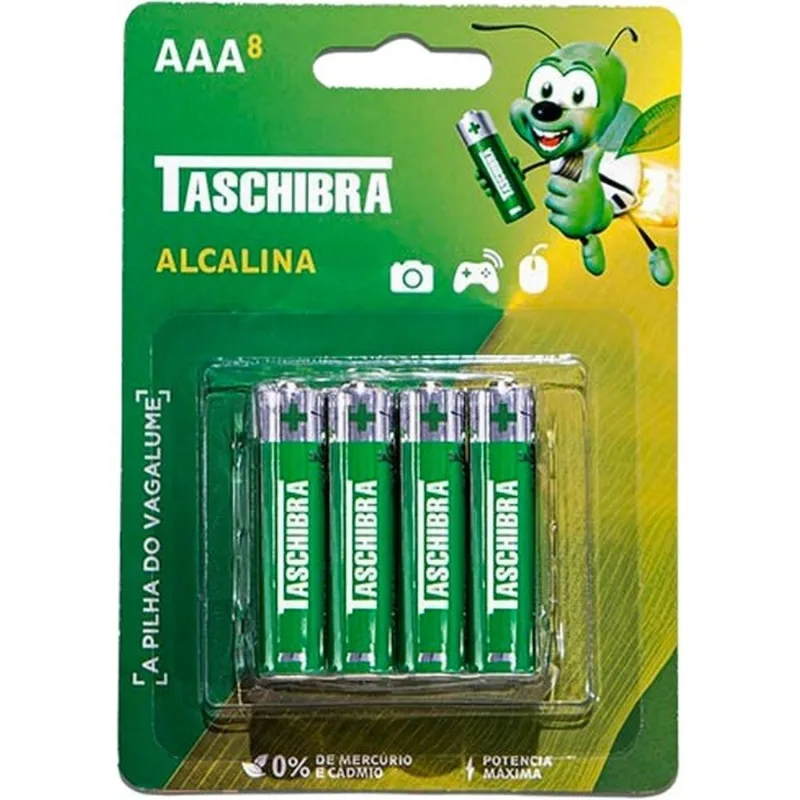 Pilha Alcalina Aaa Palito 1,5 V Taschibra Cartela Com 4 13070011 7908781105880