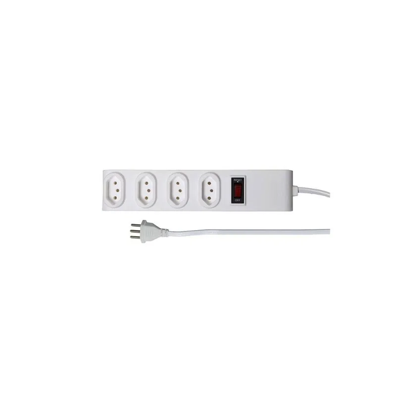 Protetor Elétrico Taschibra 4 Tomadas 2P 1m Branco - Taschibra