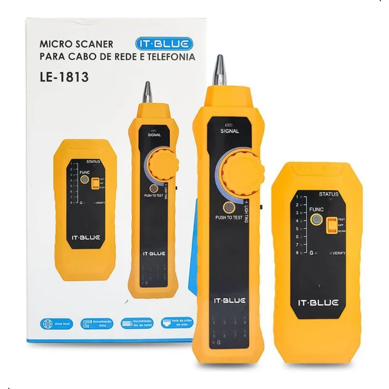 Kit Localizador Testador Cabo Rede Linha Micro Scaner Fio
