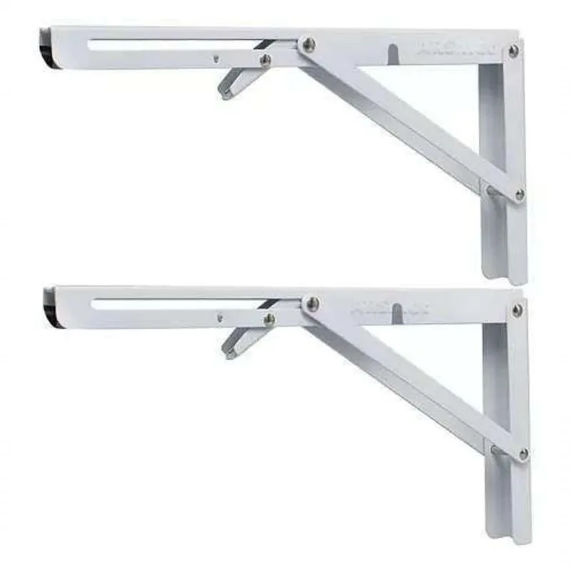 Kit 2 Suportes Mão Francesa Dobrável Retrátil Reforçada 34cm