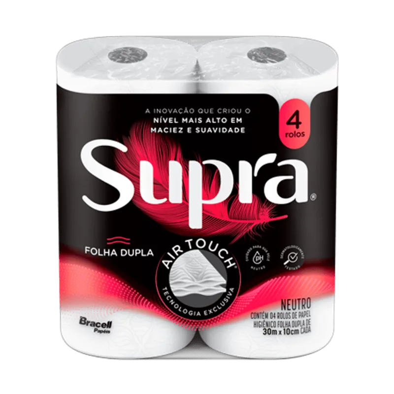 Papel Higiênico Suprafolha Dupla 30m com 4 Unidades