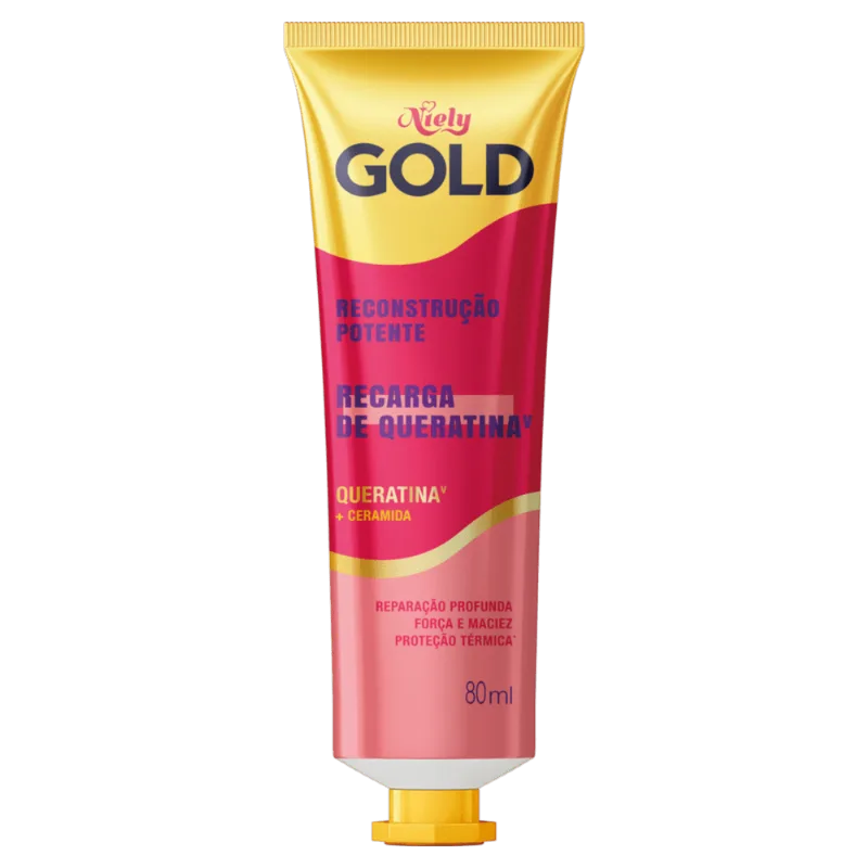 Recarga de Queratina Niely Gold Reconstrução Potente Bisnaga 80ml