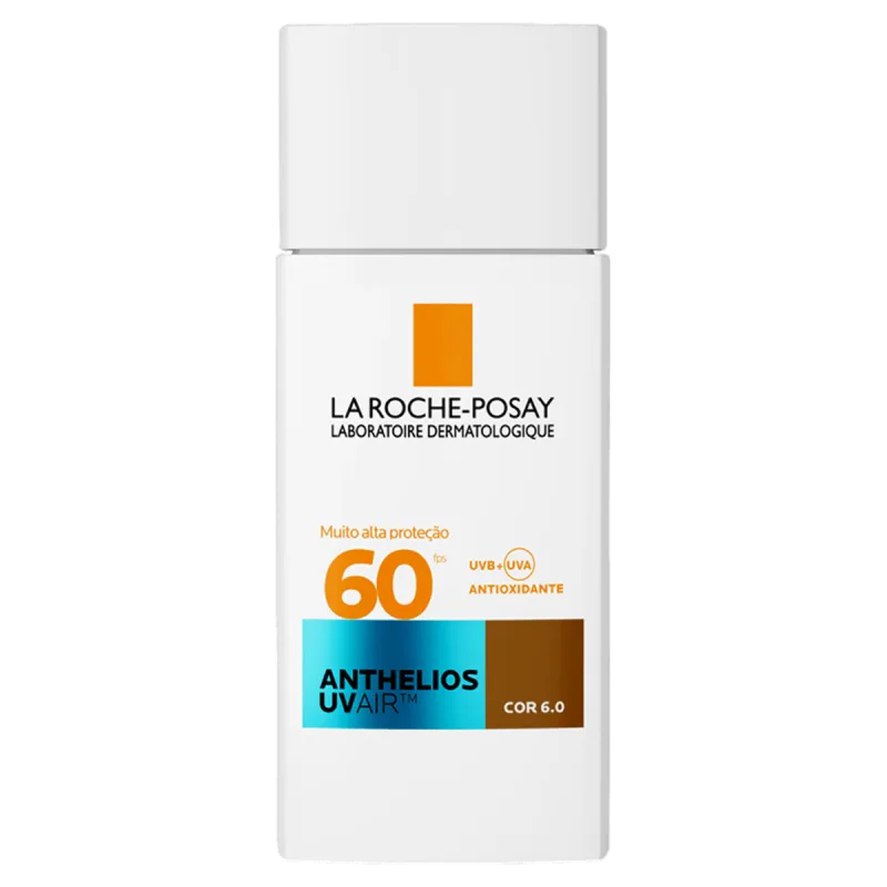 ANTHELIOS Protetor Solar Facial FPS 60 Cor 6.0 UVAir Creme 45ml Toque Seco Pele Sensível - ANTHELIOS