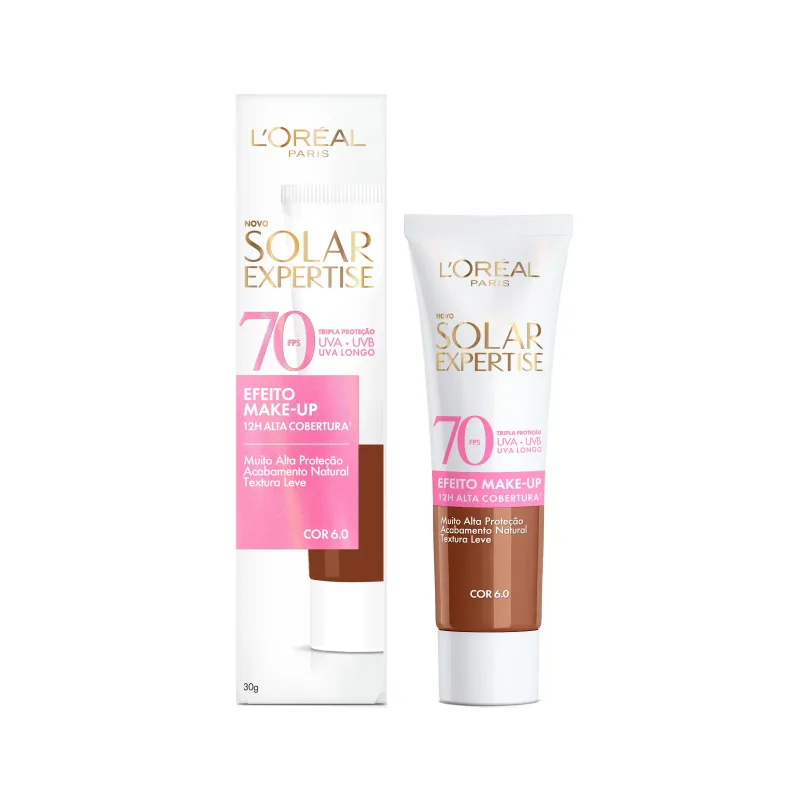 Protetor Solar Facial L’Oréal Paris Solar Expertise Efeito Make Up Com Cor 6.0 FPS70 30g - Loreal Paris