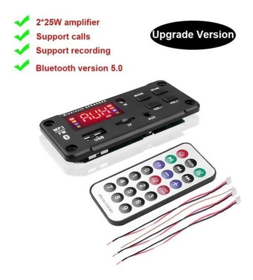 Placa Decodificador Amplificada Mp3 Radio Fm Bluetooth 5.0