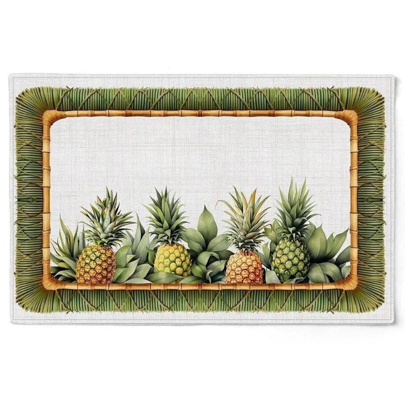 Kit 2 Jogo Americano Abacaxi Tropical Hidrorrepelência 48x31cm Abacaxi - Não Informado - Utilidades Domesticas