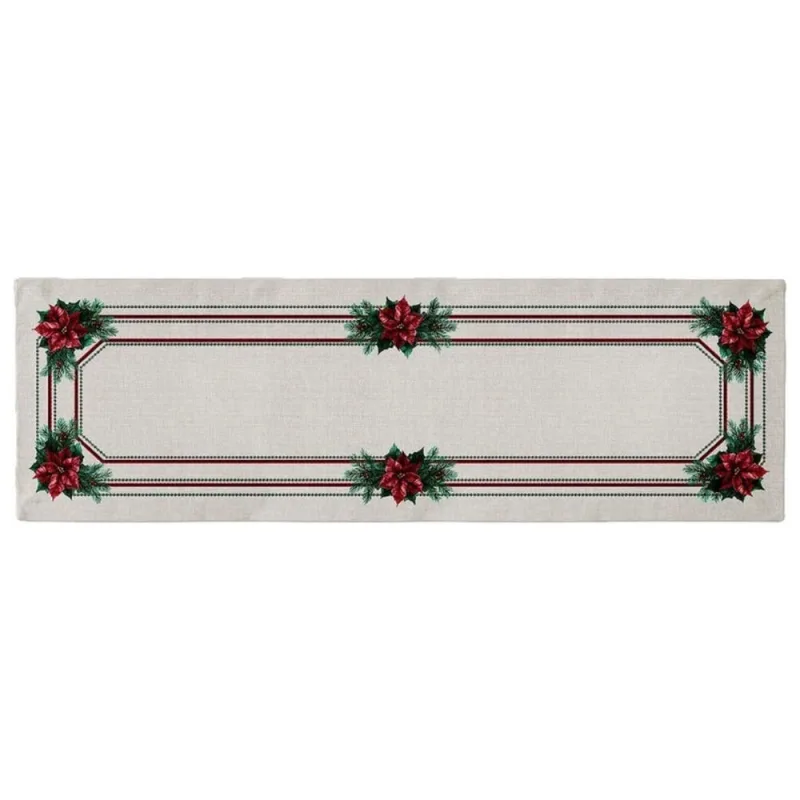 Toalha Caminho Mesa Natalino Petalas Natal 530059 43X141Cm - Não Disponível - Cama, Mesa E Banho