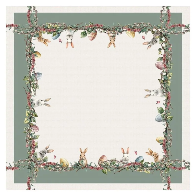 Toalha De Mesa Pascoa 140X140Cm Florescendo Momentos Magicos