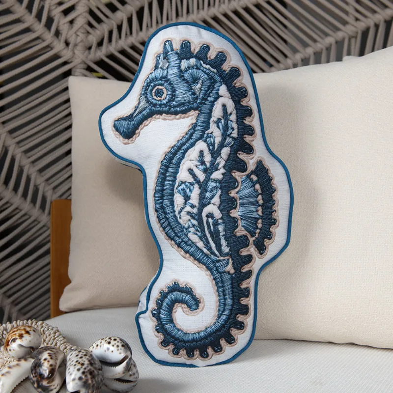 Almofada Cavalo Marinho 447501 24x50 Azul Belchior