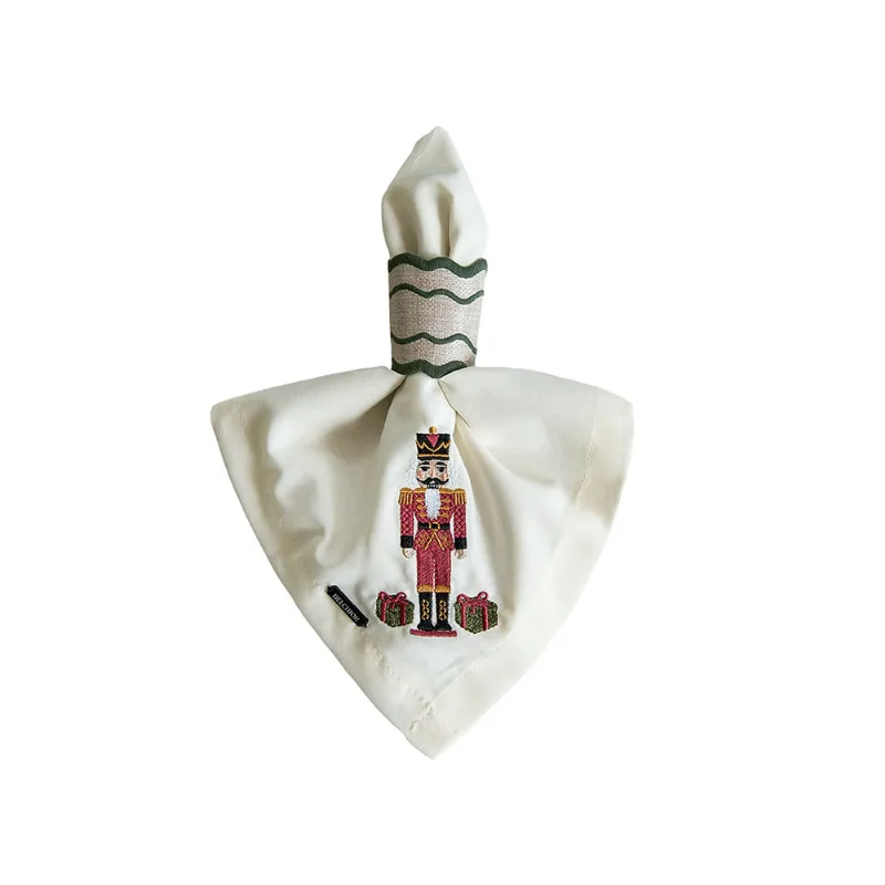Guardanapo Belchior Quebra Nozes Natalino Bordado Tecido Tricoline Medida 43cmx43cm