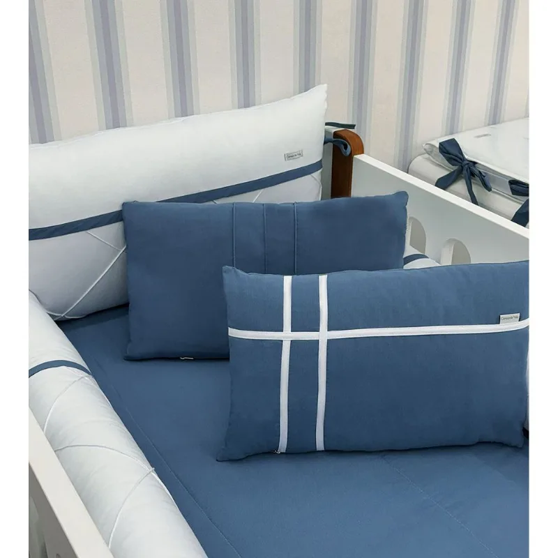 Kit de Berço Básico Chic com 7 Peças Azul