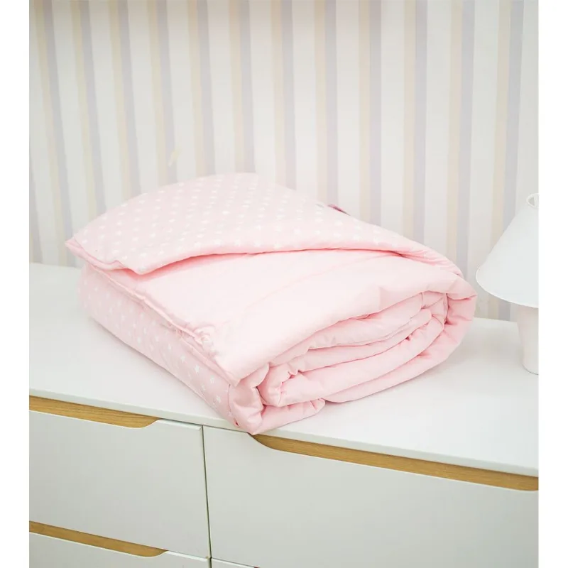 Edredom Solteiro/ Montessoriano Estrelinha 1,55 x 2,15m Rosa