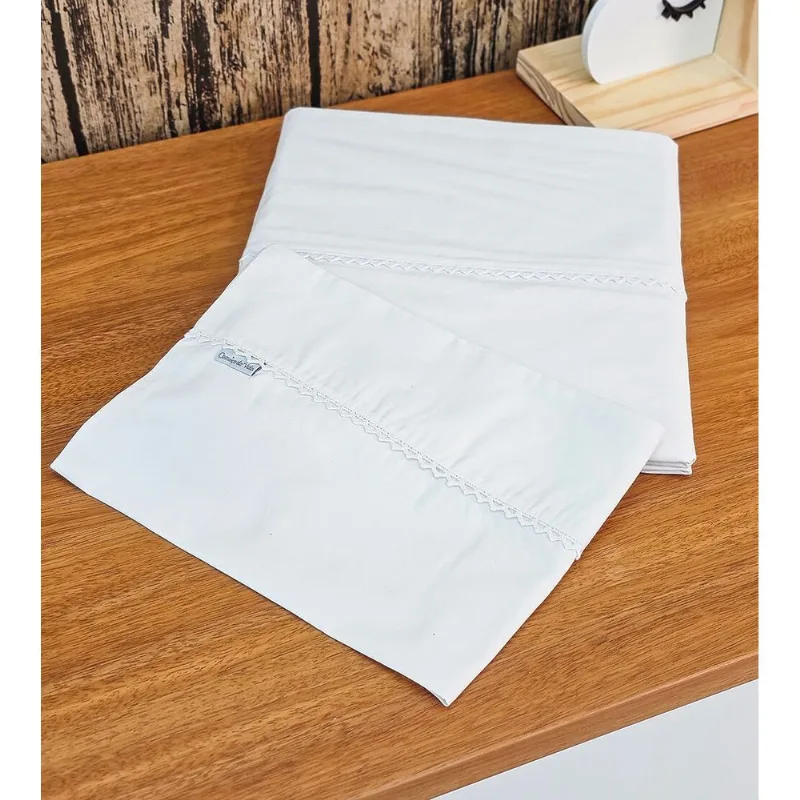 Jogo de Lençol para Berço Americano Blanc com 3 Peças Branco