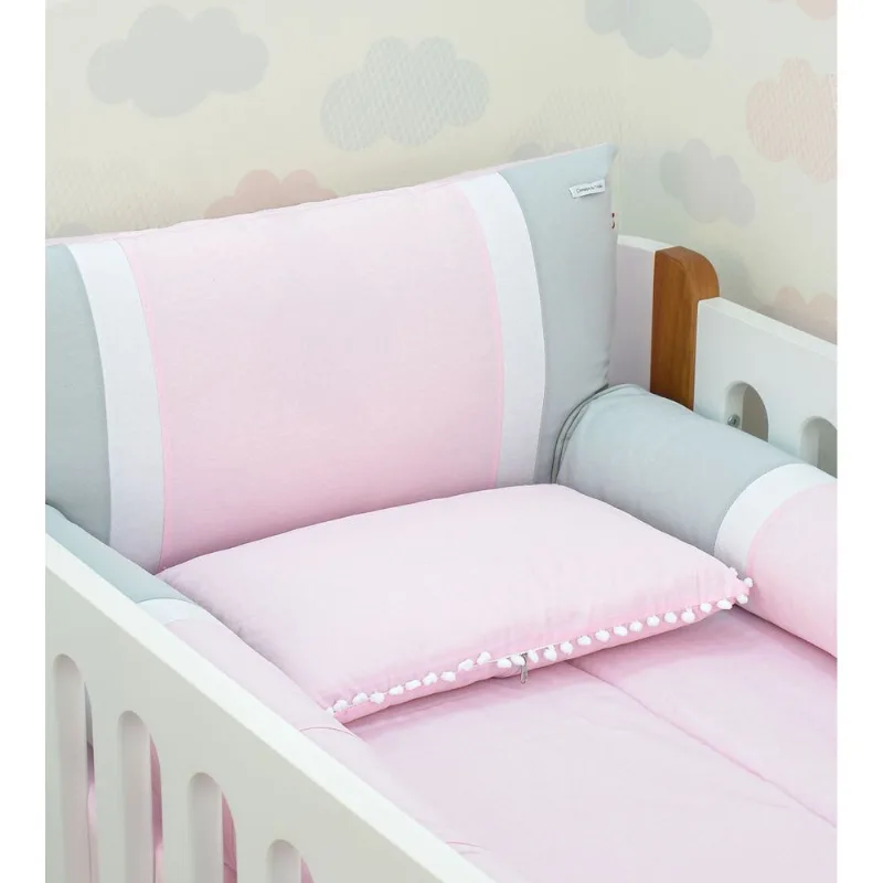 Kit de Berço Personalize com 5 Peças Rosa - 114C04KB