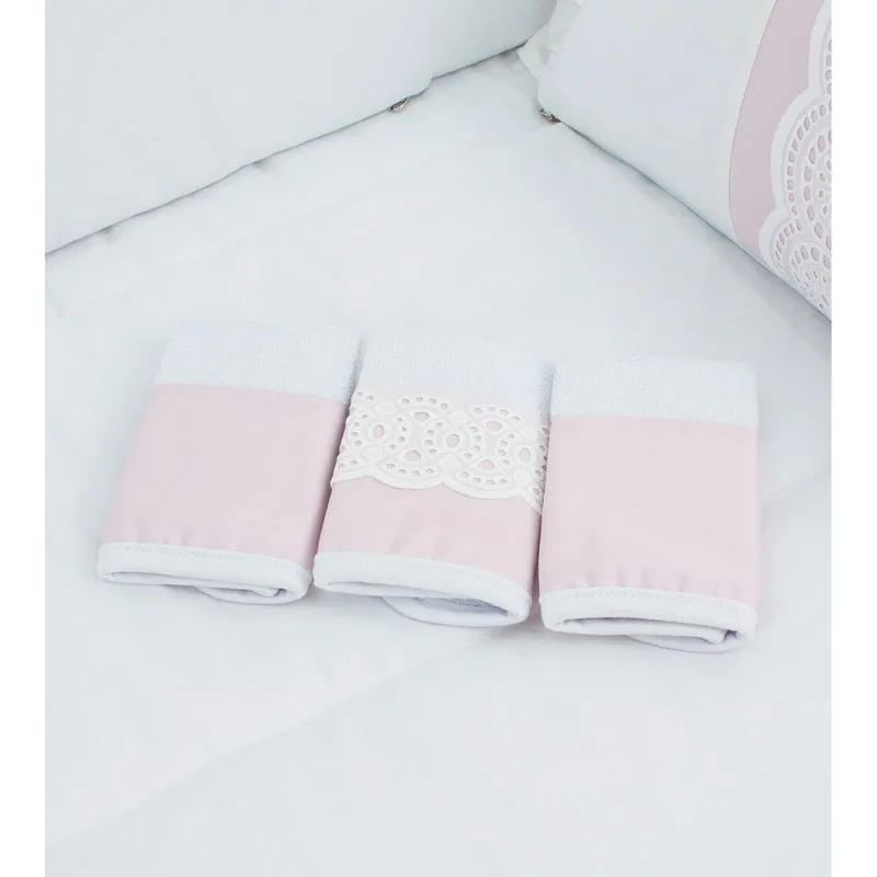 Kit Toalha de Boca Delicatto com 3 unidades Rosa