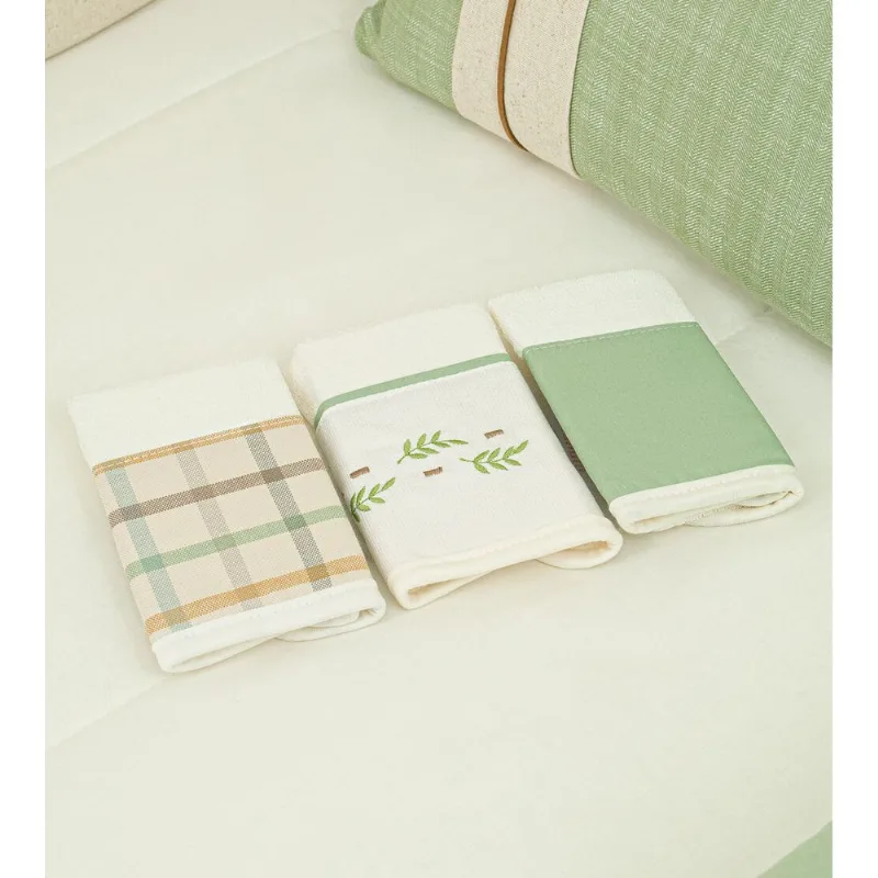 Kit Toalha de Boca Bambino com 3 unidades Verde