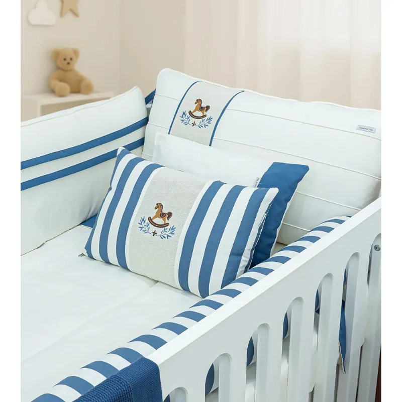 Kit de Berço Cavalinho com 6 Peças Azul