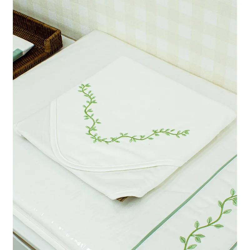Manta Suedine Folhas 72 x 80cm Verde