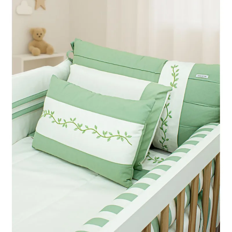 Kit de Berço Folhas com 6 Peças Verde