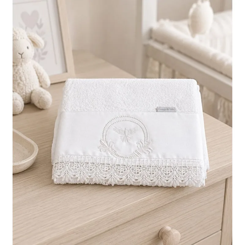 Toalha de Boca Meu Batizado Branco