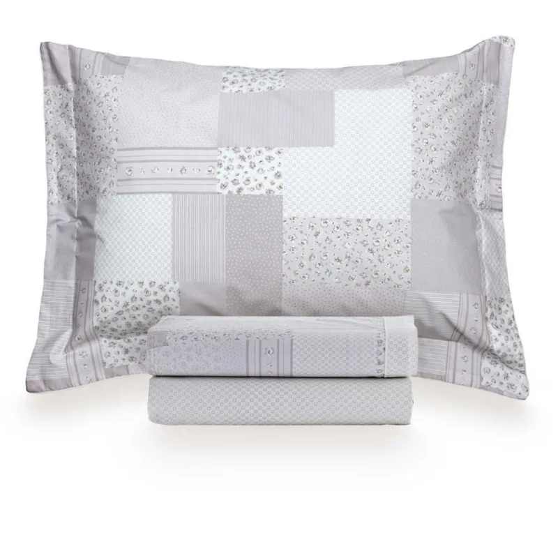 Jogo De Cama Solteiro 200 Fios Vintage Lucie - Kacyumara Estampado