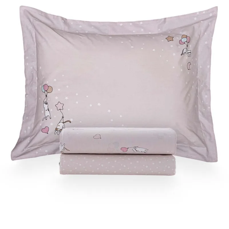 Jogo De Cama Solteiro 200 Fios Mimis - Casa K Estampado