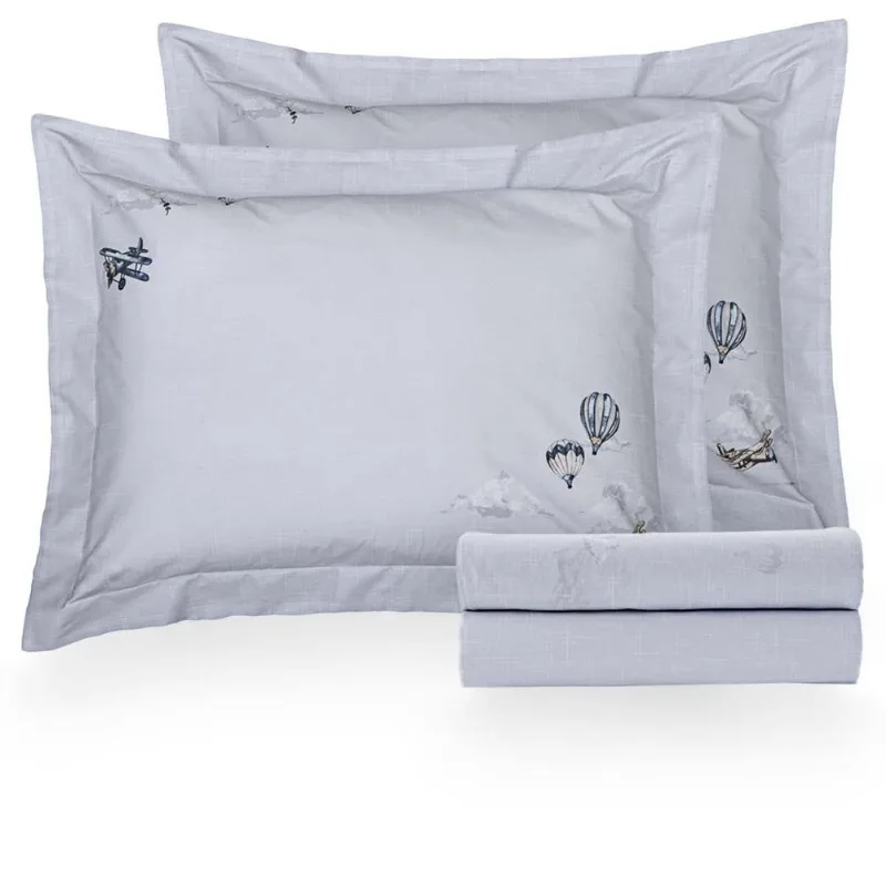 Jogo De Cama Casal 200 Fios Skyplane - Casa K Estampado