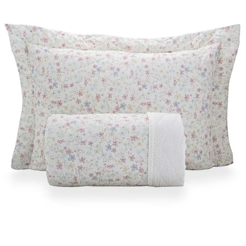 Colcha Solteiro 200 Fios Vintage Alora - Casa K Estampada