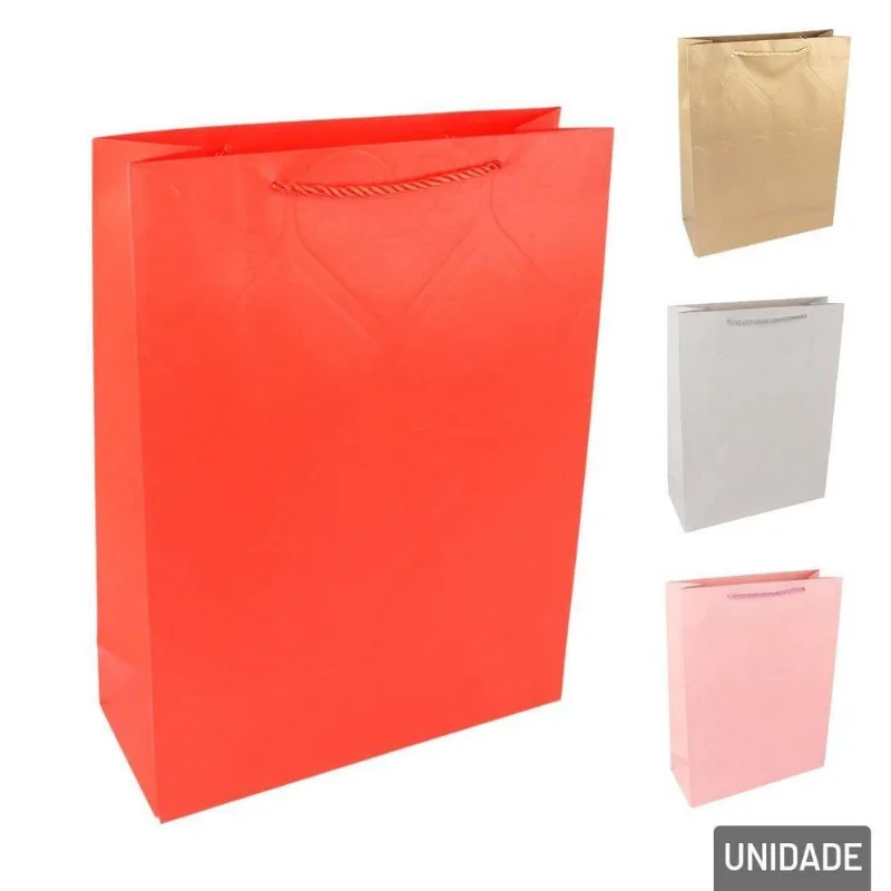 Sacola De Papel 40x30cm Corações Color - Tudo Em Caixa