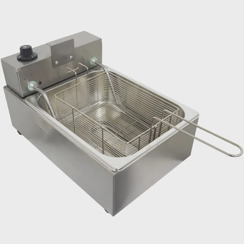 Fritadeira Elétrica Industrial com Óleo 5 Litros 1 Cuba Inox Batata Pastel Toppen Fritas