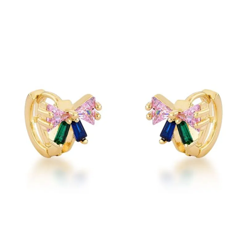 Brinco Argola Laço Colorido Banhado a Ouro 18k - Atraktiva Joias - Moda