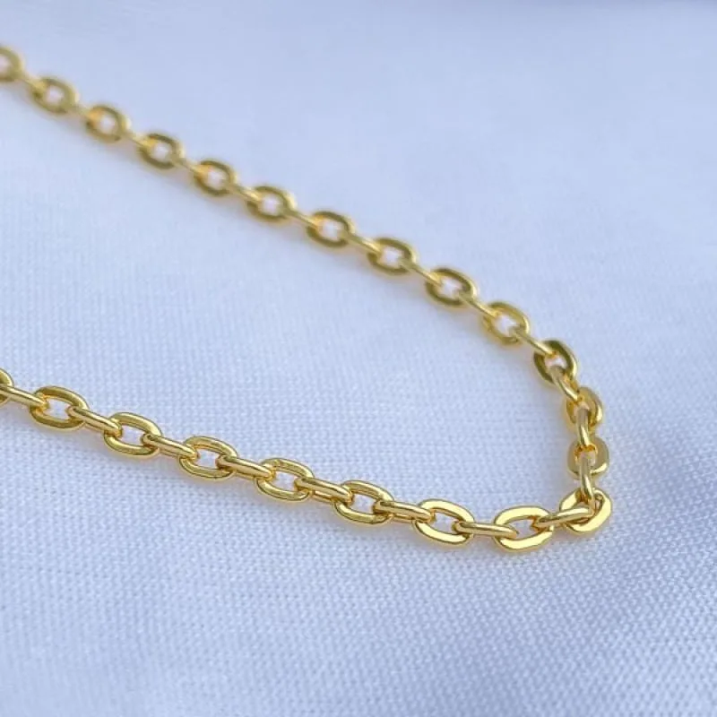 Colar Corrente Elo Cadeado Banhado a Ouro 18k - Atraktiva Joias - Moda