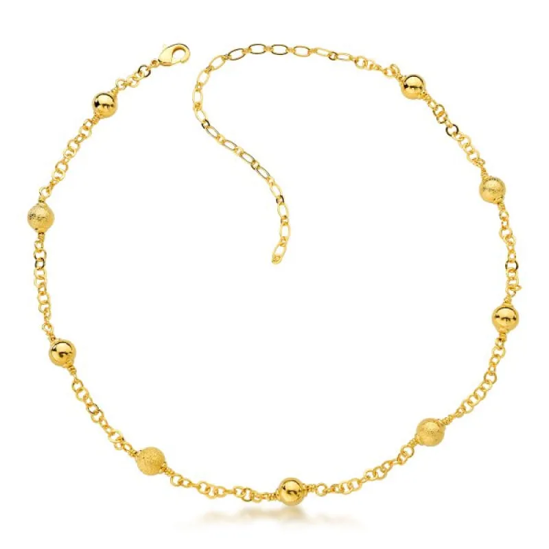 Colar Choker Bolinhas Foscas Banhada a Ouro 18k - Atraktiva Joias - Moda