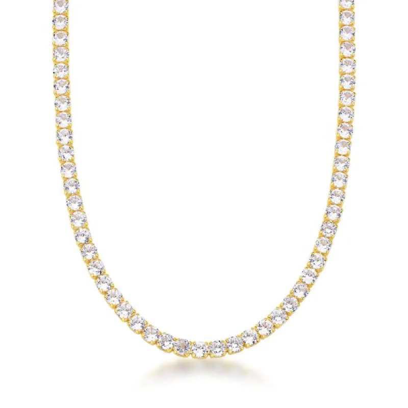 Colar Choker Riviera 4mm Banhada a Ouro 18k - Atraktiva Joias