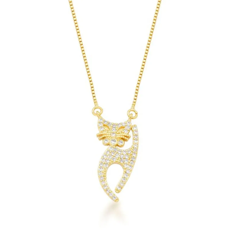 Colar Gato Mimoso Banhado a Ouro 18k - Atraktiva Joias - Moda