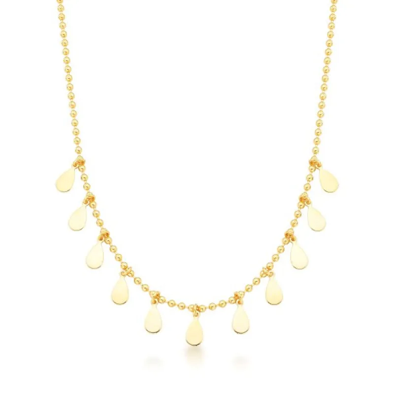 Colar Choker Corrente Bolas e chapinhas Banhado a Ouro 18k - Atraktiva Joias