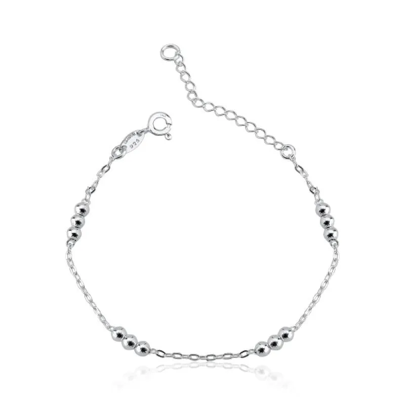 Pulseira Trios Bolas 3mm Prata 925 - Atraktiva Joias