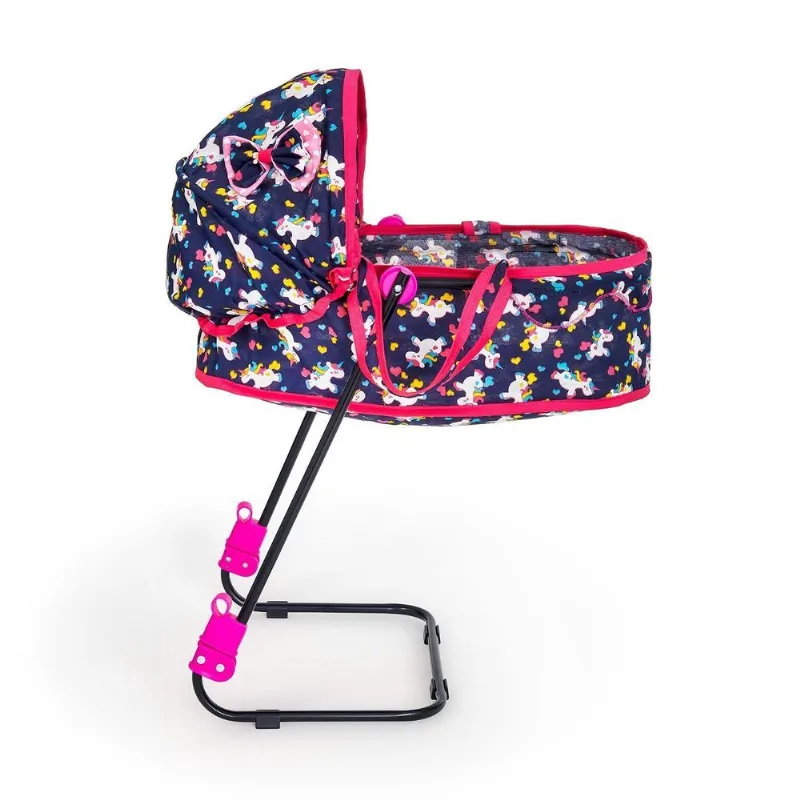 Berço De Boneca Veneza Baby Luxo 75cm Azul/pink
