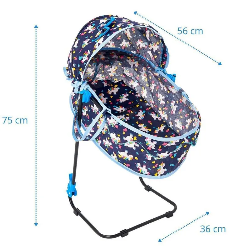 Berço De Boneca Veneza Baby Luxo 75cm Azul/azul