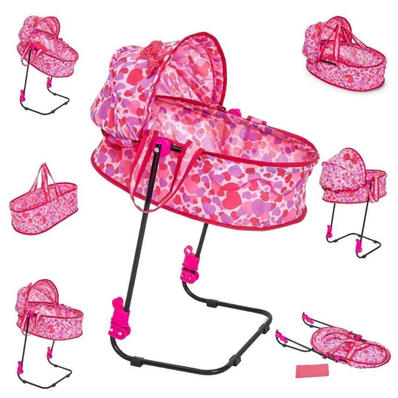 Berço De Boneca 2 Em 1 - Coração Pink - Tjcr