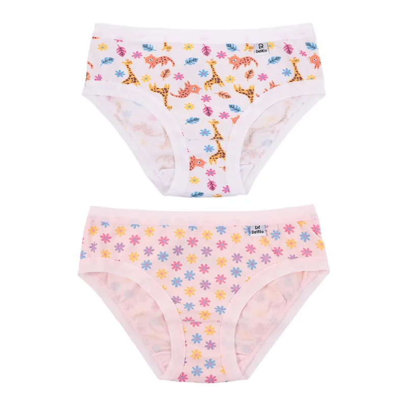 Kit 02 Calcinhas Biquini Em Modal Estampado - DelRio