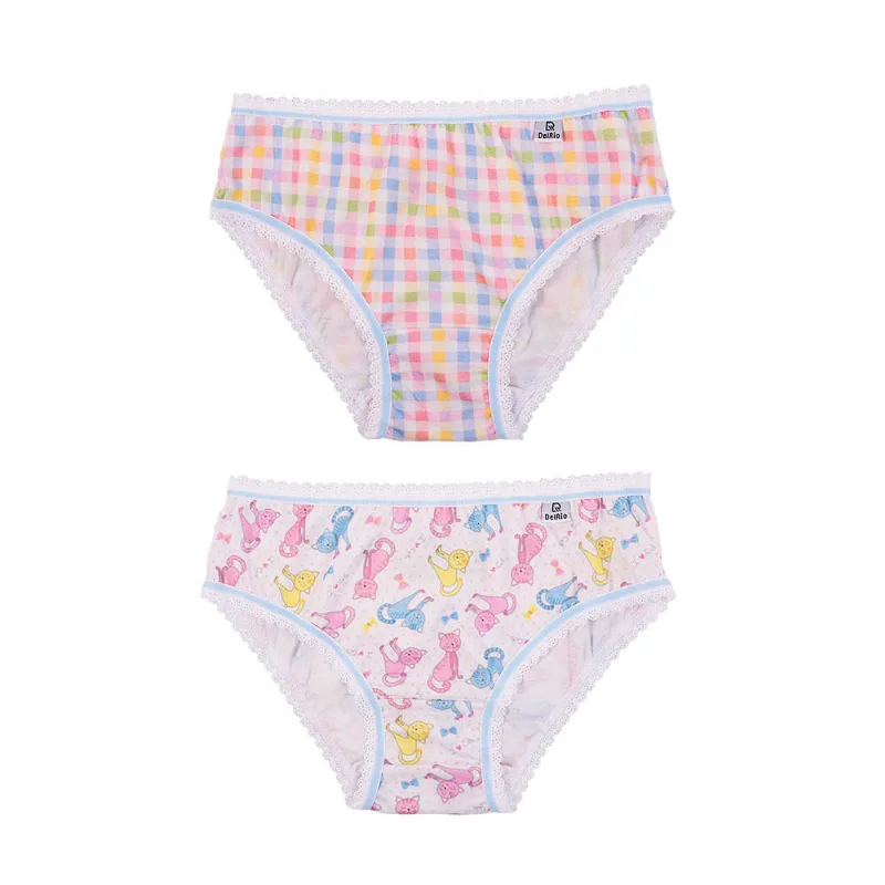 Kit 02 Calcinhas Em Malha Infantil Estampadas - DelRio