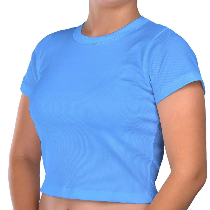 Camisa Manga Curta DelRio Seamless Malha Canelada Feminina - DelRio - Moda