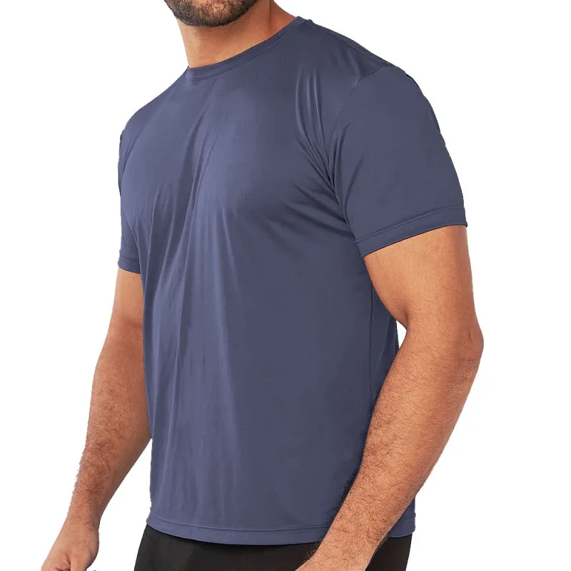 Camiseta Esportiva Masculina Manga Curta Delfit Day By Day Poliamida Cinza - Não Disponível - Moda