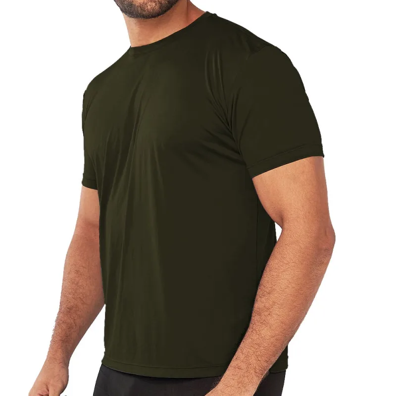 Camiseta Manga Curta Masculina Delfit Day By Day Poliamida Verde Militar - DelRio - Moda
