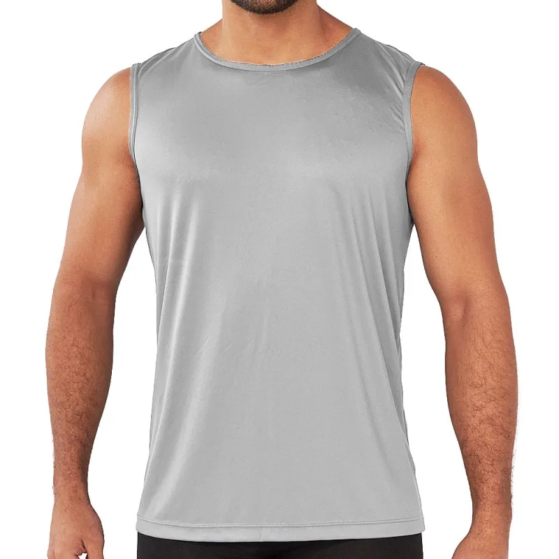 Camiseta Regata Esportiva Masculina Delfit Day By Day Poliamida Cinza - Não Disponível - Moda
