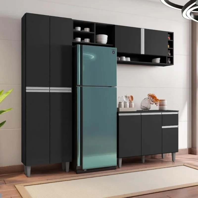 Cozinha Compacta Atlanta Preto Fosco - OUTRAS - Agro