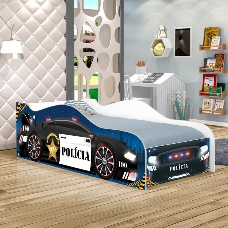 Cama Carro De Polícia Kids Infantil - OUTRAS - Móveis