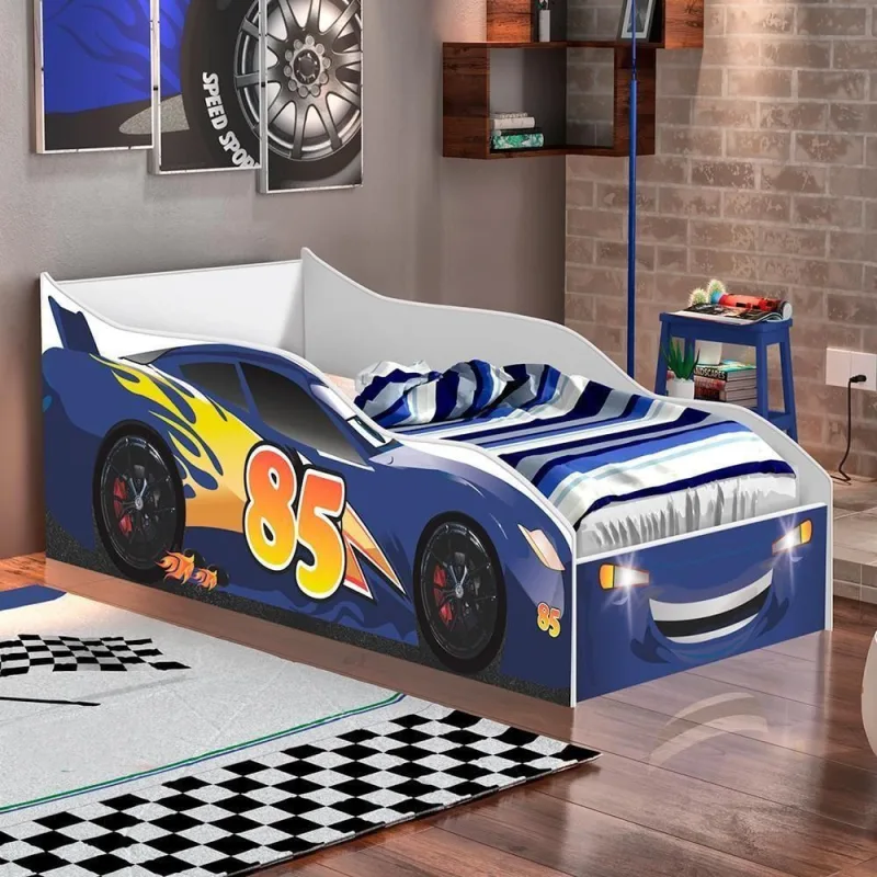 Cama Infantil Génova Azul Com Colchão - OUTRAS - Colchões